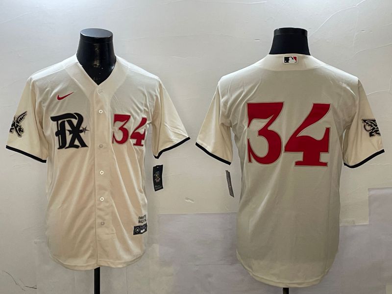 Men Texas Rangers #34 No Name Cream City Edition Game Nike 2025 MLB Jersey style 1->texas rangers->MLB Jersey